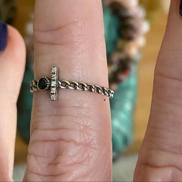 Chain Link CZ Adjustable Minimalist Ring - Picture 8 of 10